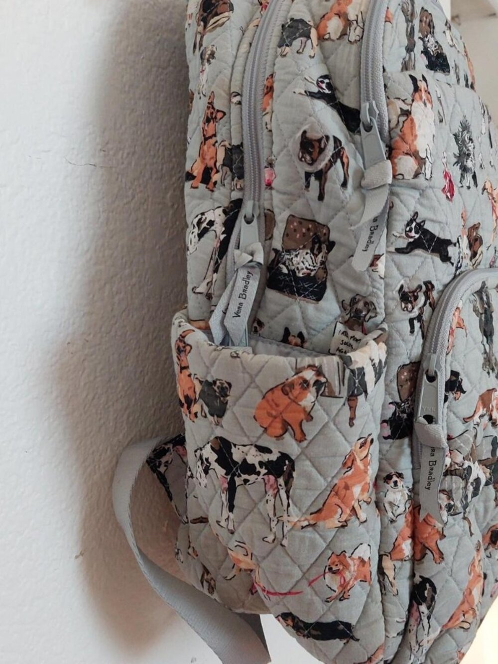 Vera Bradley dog show best in show backpack cotton gray cute kawaii back to scho - Picture 3 of 8